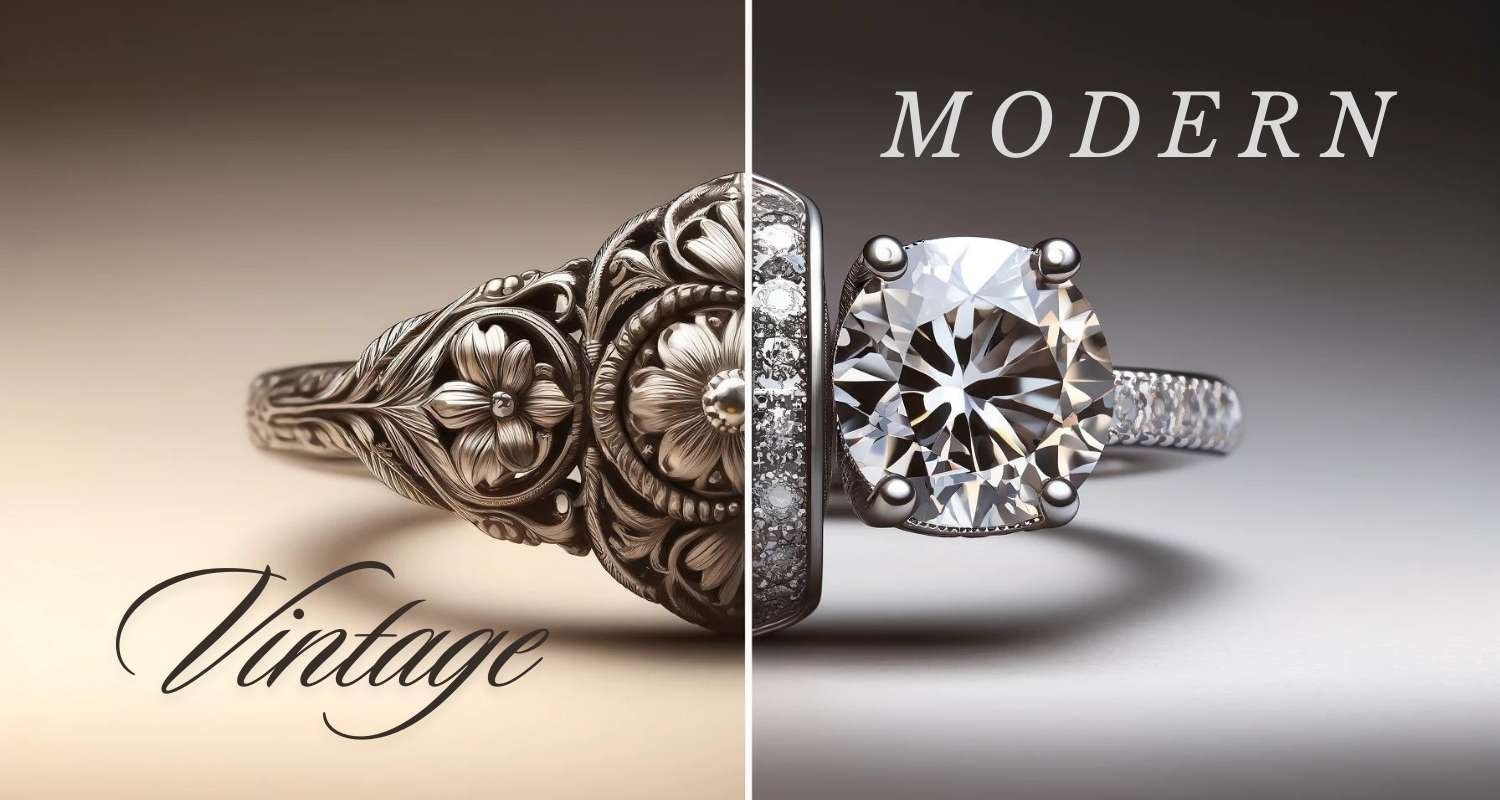 vintage vs modern engagement ring